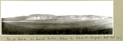 Tel-el-Saha, on Wadi Saha, Taken by N.Z.M.R. Brigade, 31st October 1917 by Capt. Arthur Rhodes